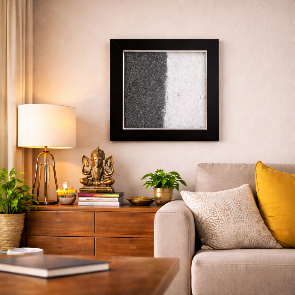 Dhan varsha Pyrite and selenite self charging Frame